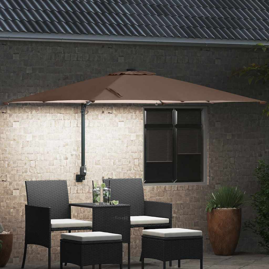 Havesol Gråbrun 248,5 x 247,5 x 160 cm Polyester og Stål
