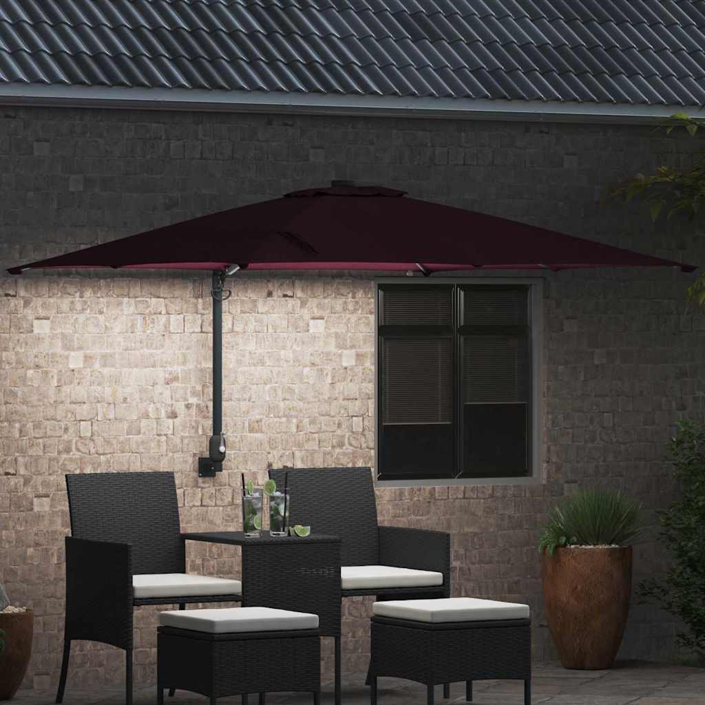 Havesol Bordeaux Rød 248,5 x 247,5 x 160 cm Polyester og Stål