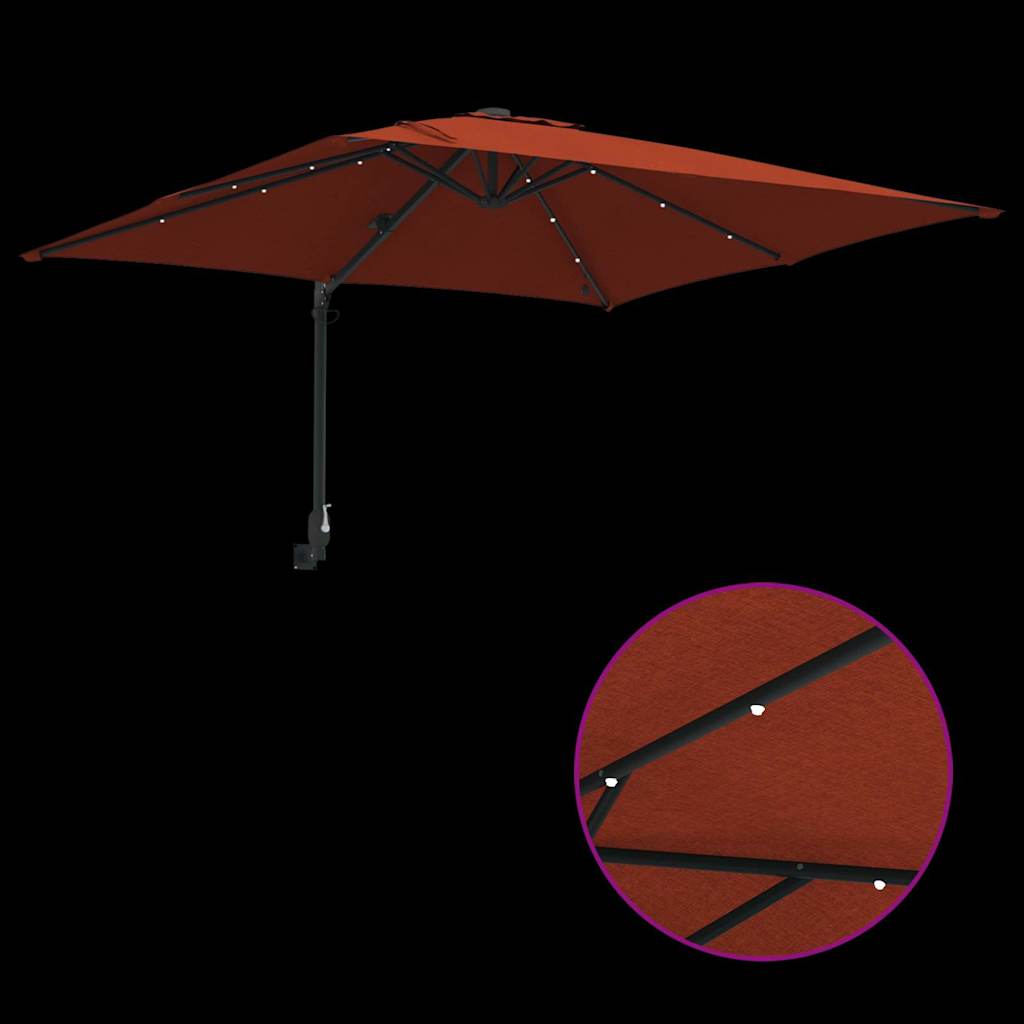 Havesol Terrakotta 248,5 x 247,5 x 160 cm Polyester og Stål