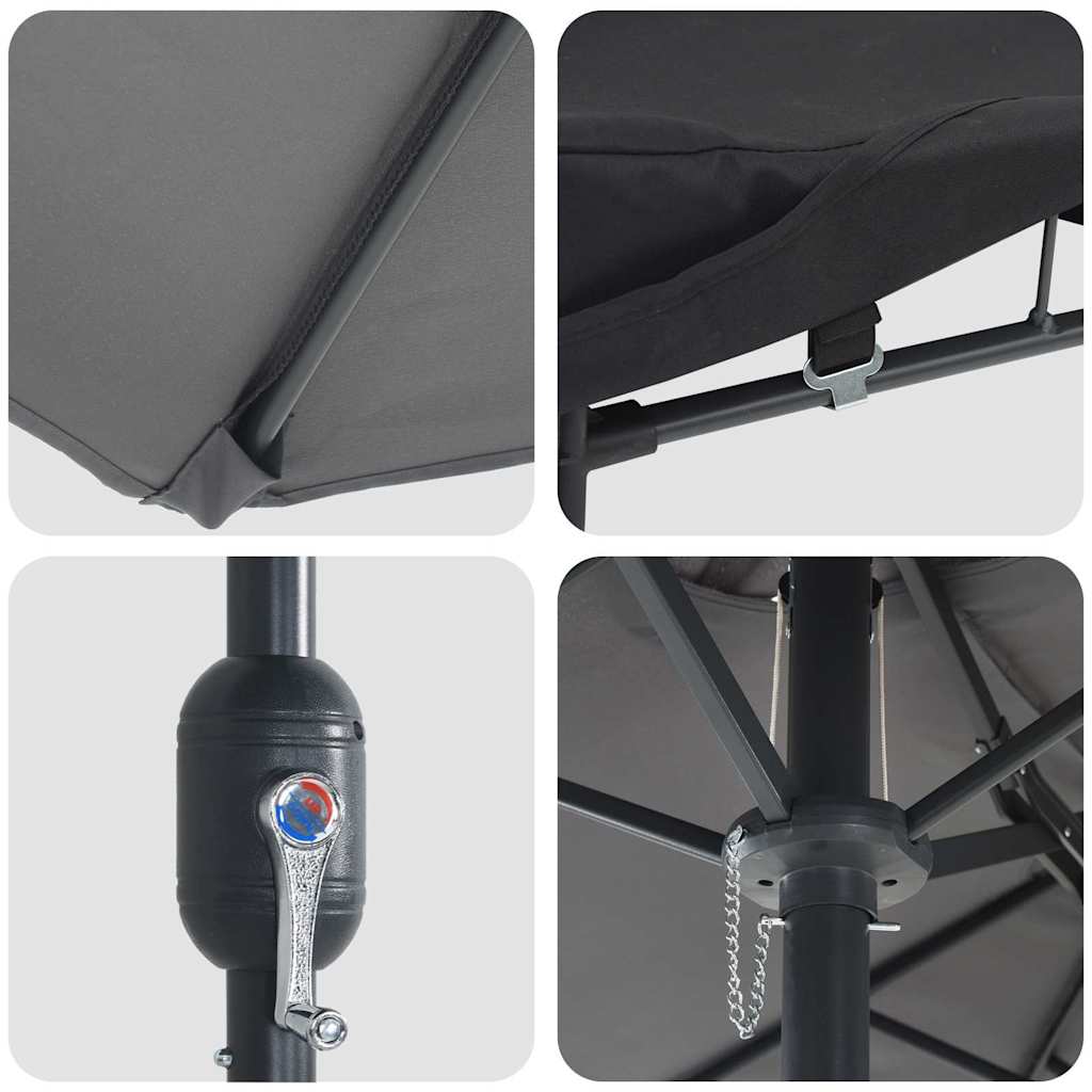Havesol Antracit 385 x 209 x 244 cm Polyester og Stål