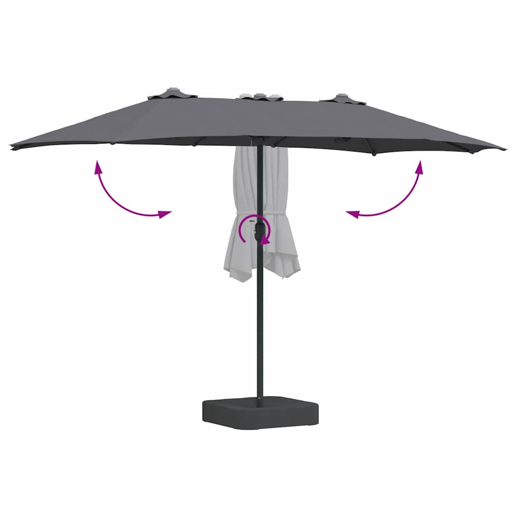 Havesol Antracit 385 x 209 x 244 cm Polyester og Stål