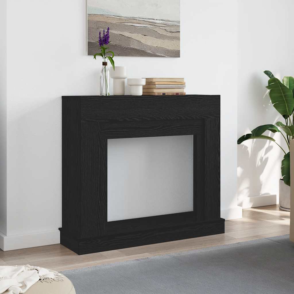 forsats til pejs 100x30x87,5 cm konstrueret træ sort-eg billede