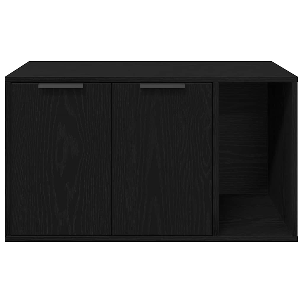 kattebakke sort egetræ 80x50x45 cm konstrueret træ