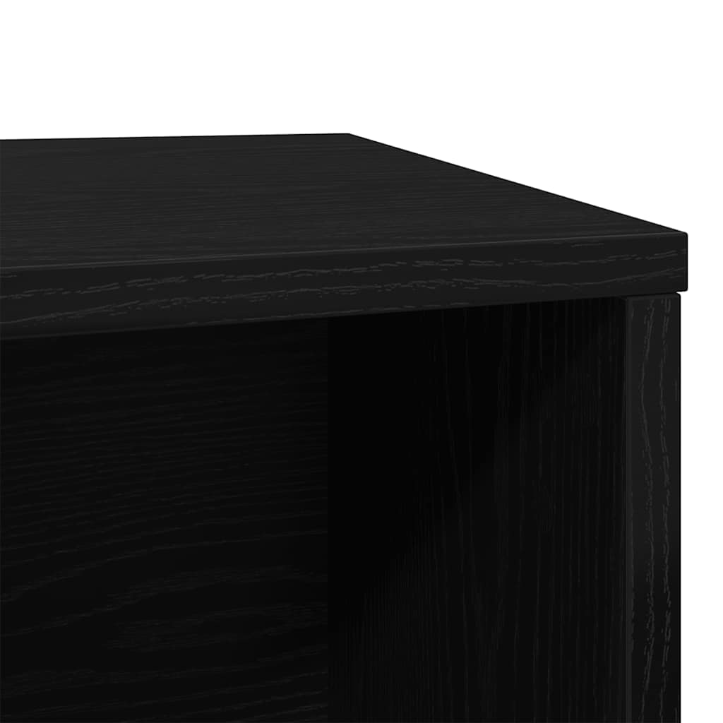 kattebakke sort egetræ 80x50x45 cm konstrueret træ