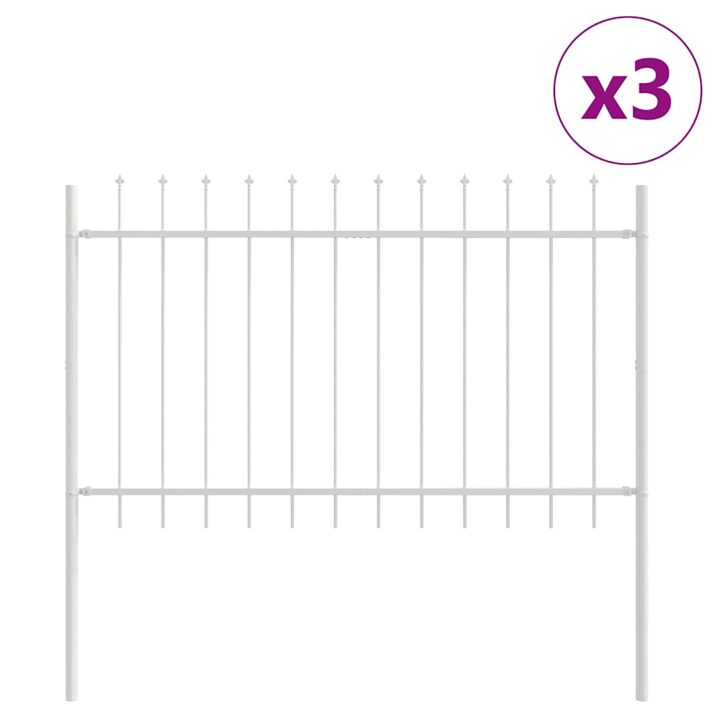 Havehegn WOERDEN 3 stk. 5,1 x 1,2 m Pulverlakeret stål Hvid