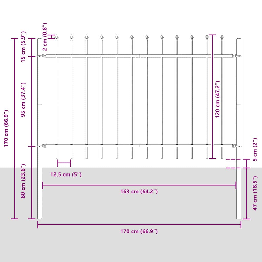 Havehegn WOERDEN 3 stk. 5,1 x 1,2 m Pulverlakeret stål Hvid