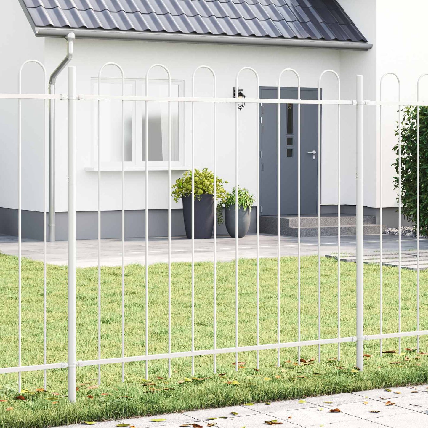 Havehegn BOXTEL 3 pcs 5,1 x 0,8 m Pulverlakeret stål Hvid