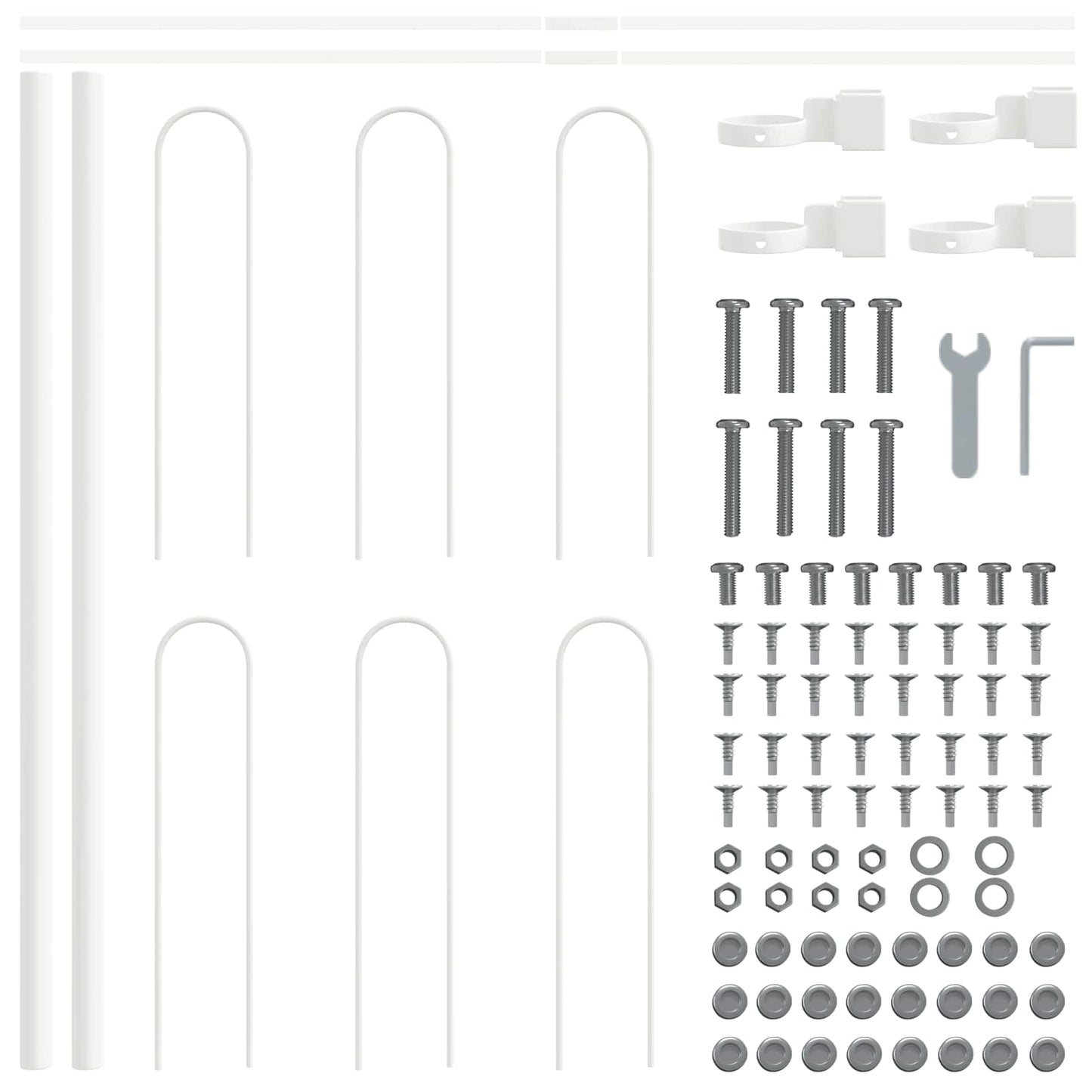 Havehegn BOXTEL 5 pcs 8,5 x 0,6 m Pulverlakeret stål Hvid