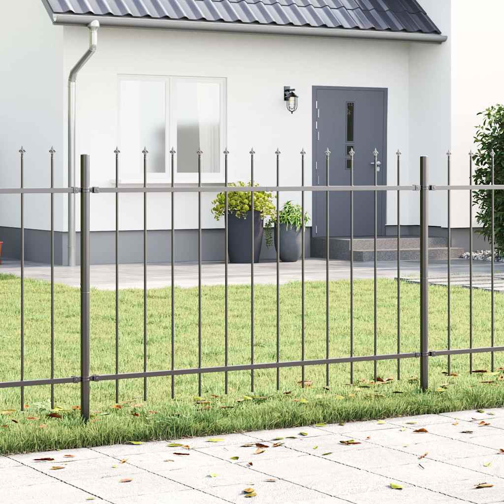 Havehegn WOERDEN 6 stk. 10,2 x 1 m Pulverlakeret stål Grå