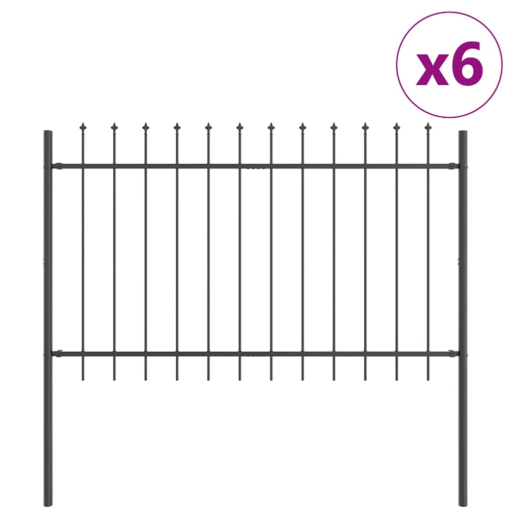 Havehegn WOERDEN 6 stk. 10,2 x 1,2 m Pulverlakeret stål Grå