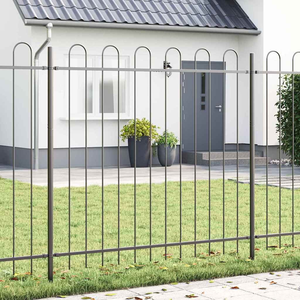 Havehegn BOXTEL 8 stk. 13,6 x 1,5 m Pulverlakeret stål Grå