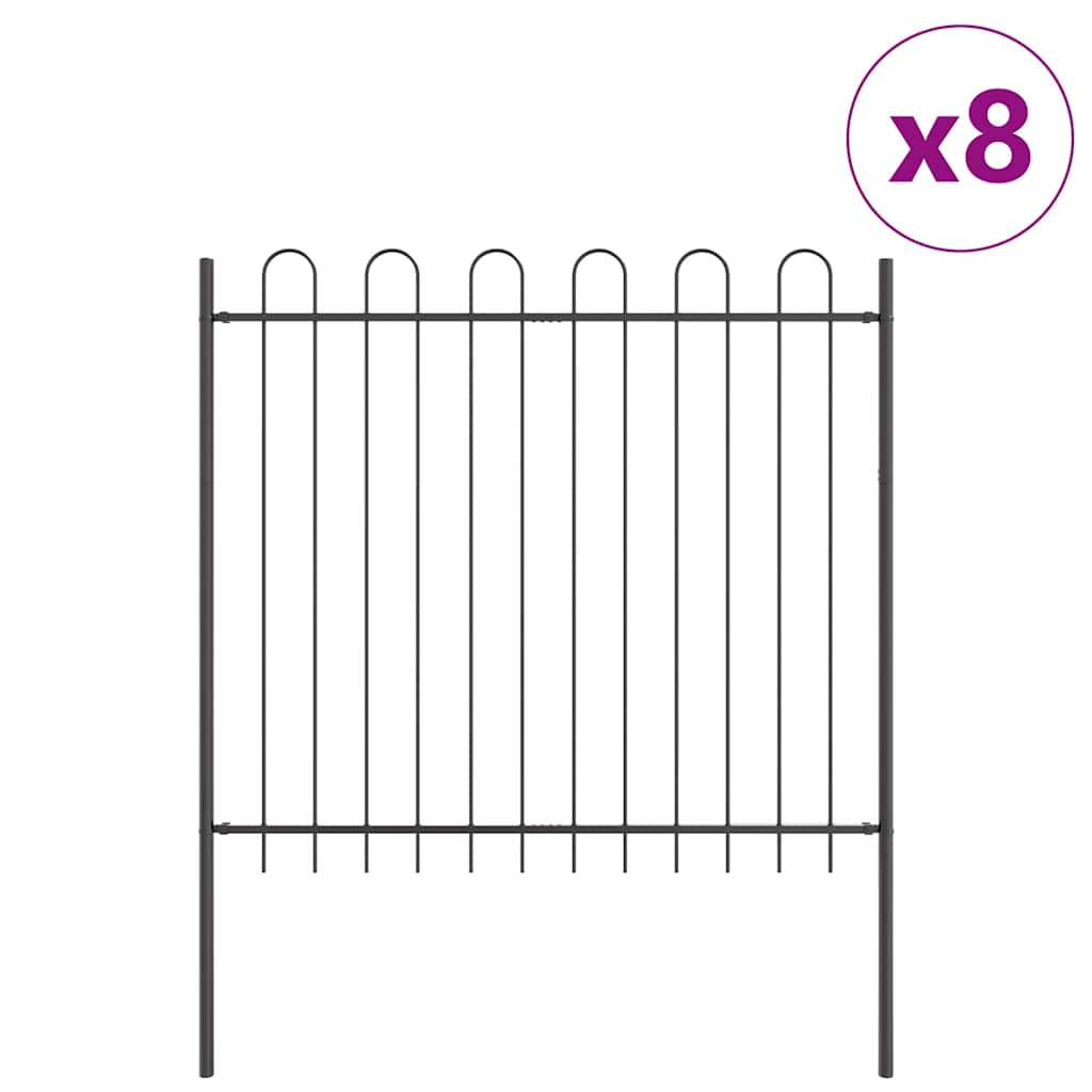 Havehegn BOXTEL 8 stk. 13,6 x 1,5 m Pulverlakeret stål Grå