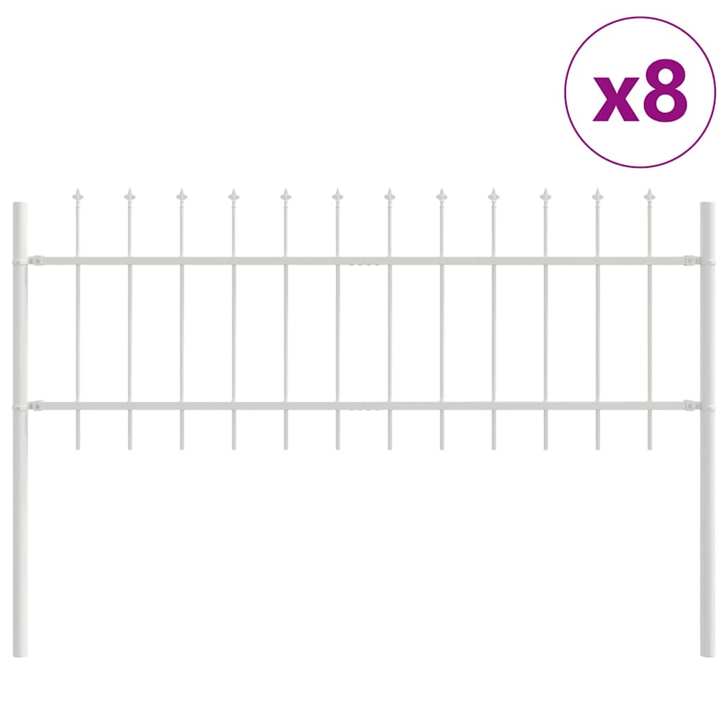 Havehegn WOERDEN 8 stk. 13,6 x 0,6 m Pulverlakeret stål Hvid