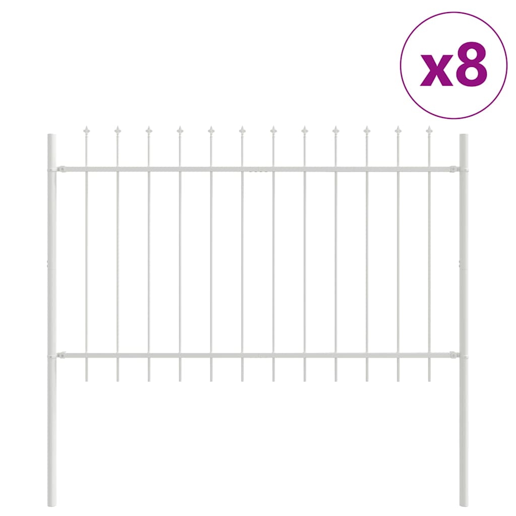 Havehegn WOERDEN 8 stk. 13,6 x 0,8 m Pulverlakeret stål Hvid