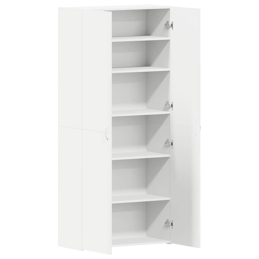 Sko skab med hylde Hvid 80 x 35.5 x 180 cm Konstrueret træ