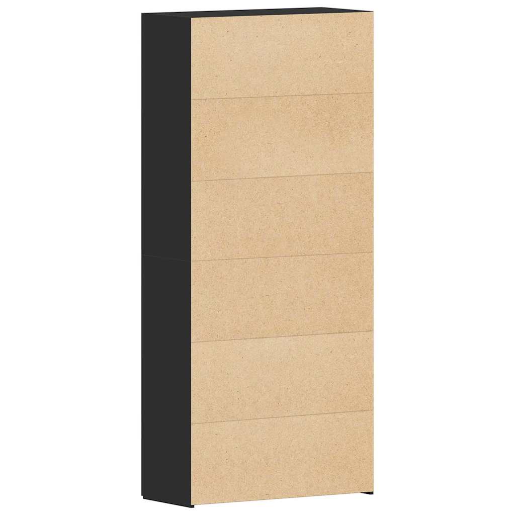 Sko skab med hylde Sort 80 x 35.5 x 180 cm Konstrueret træ