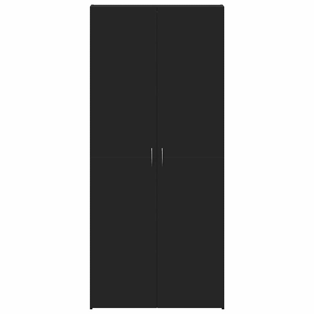 Sko skab med hylde Sort 80 x 35.5 x 180 cm Konstrueret træ
