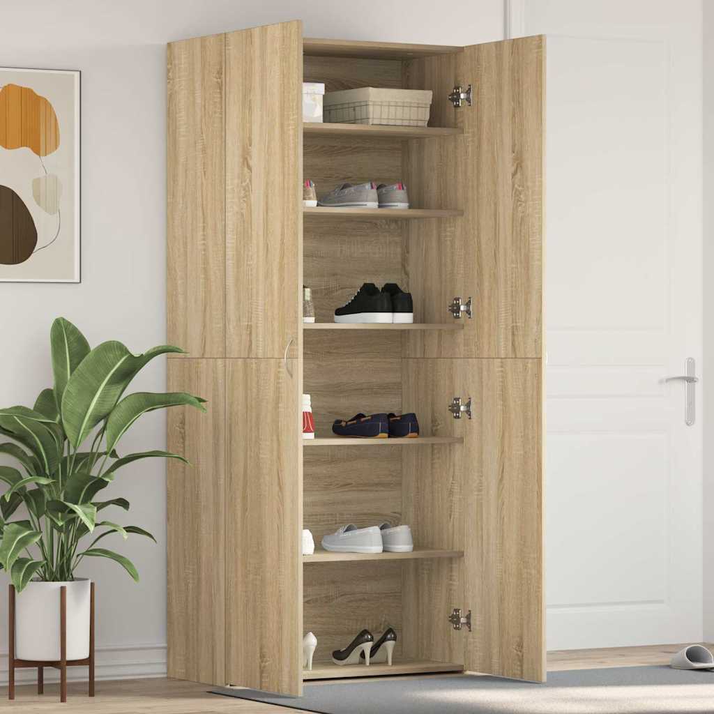 Sko skab med hylde Brun 80 x 35.5 x 180 cm Konstrueret træ