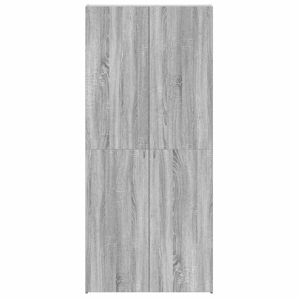 Sko skab med hylde Grå 80 x 35.5 x 180 cm Konstrueret træ