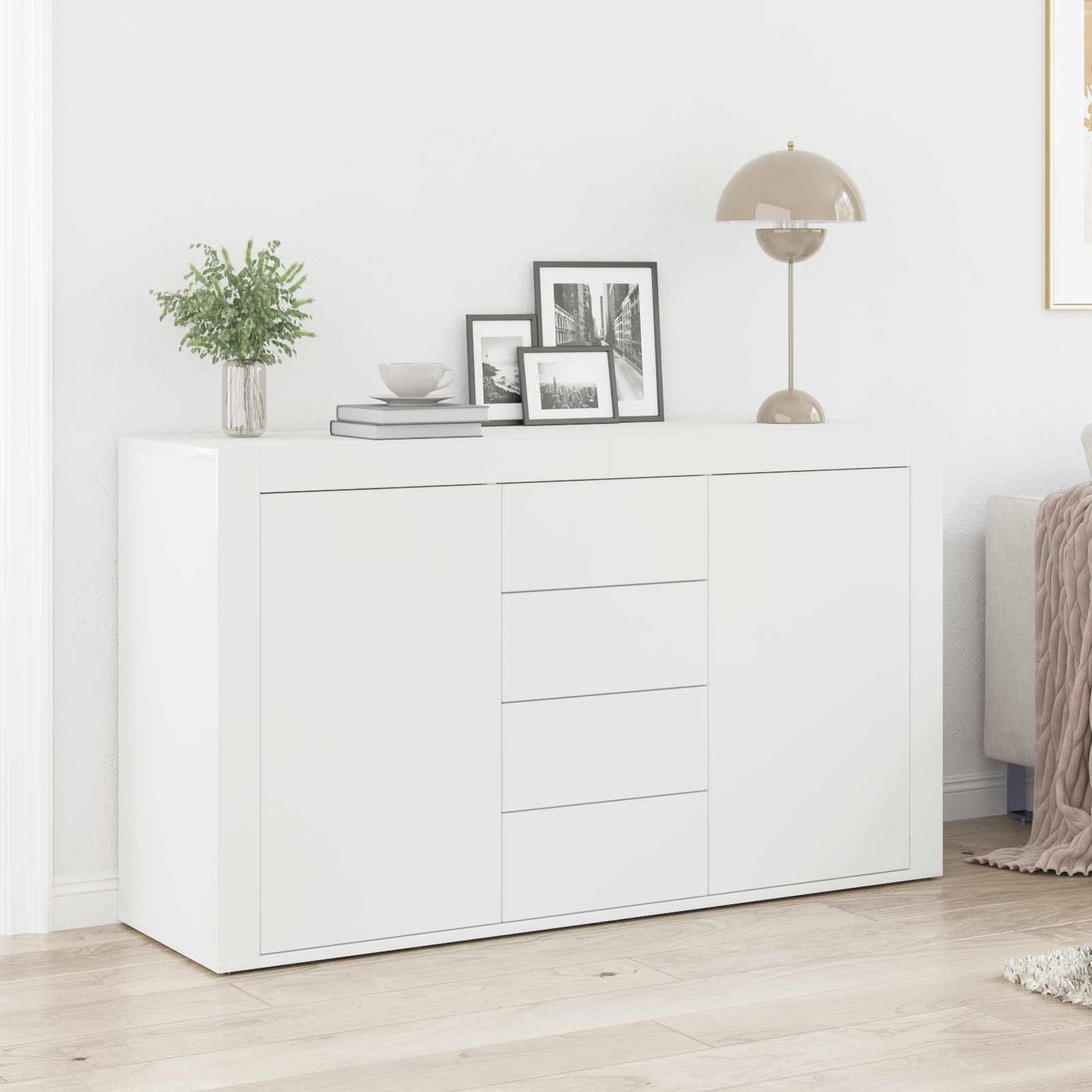 Sideboard Hvid 120 x 36 x 69 cm Konstrueret træ