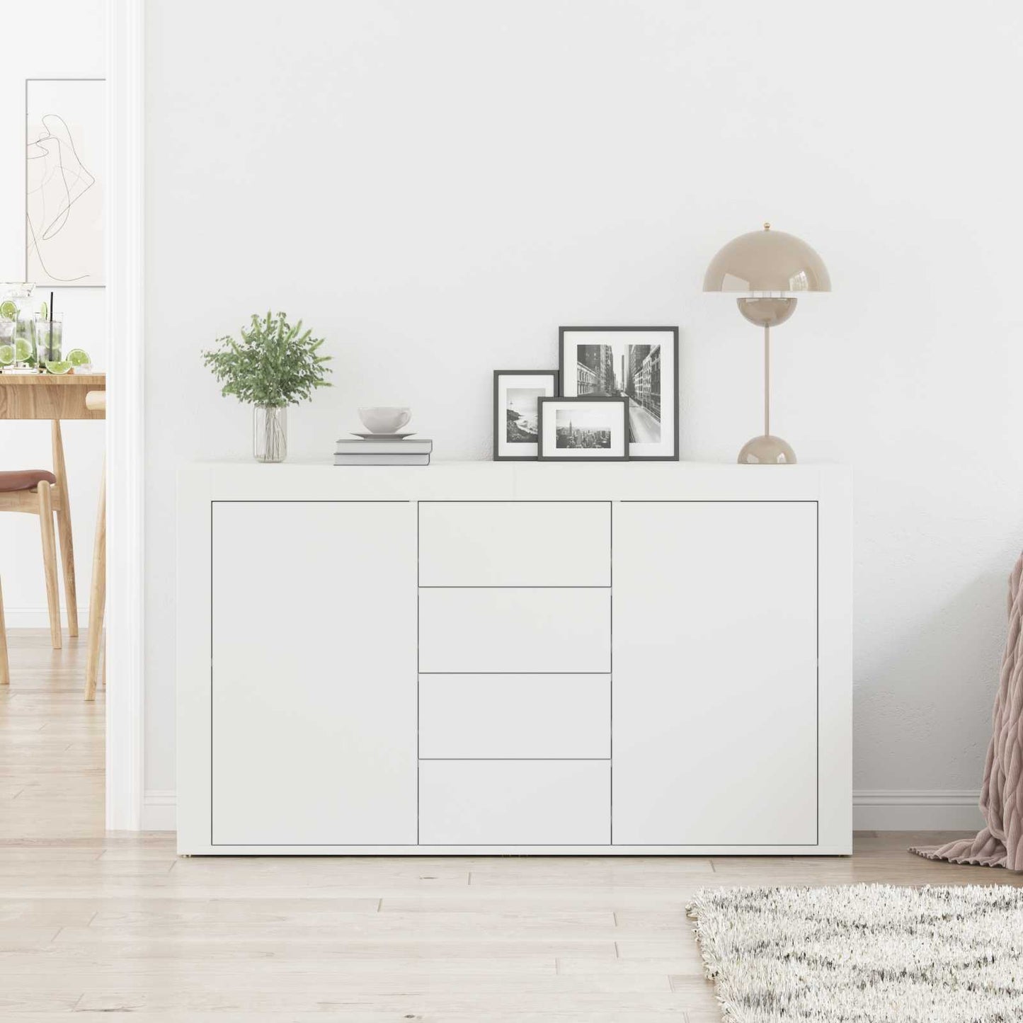 Sideboard Hvid 120 x 36 x 69 cm Konstrueret træ