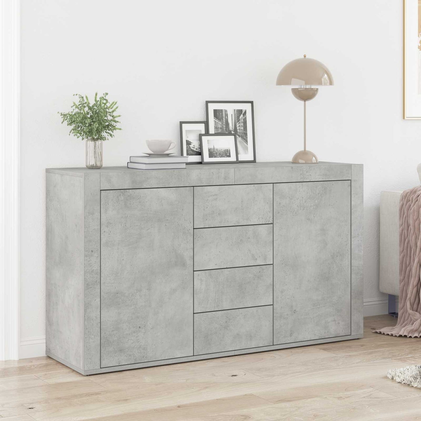 Sideboard Beton Grå 120 x 36 x 69 cm Konstrueret træ