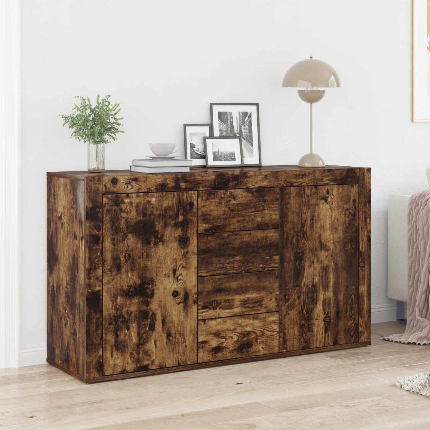 Sideboard Røget eg 120 x 36 x 69 cm Konstrueret træ