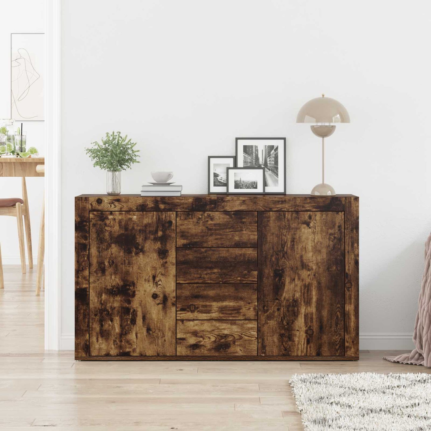 Sideboard Røget eg 120 x 36 x 69 cm Konstrueret træ