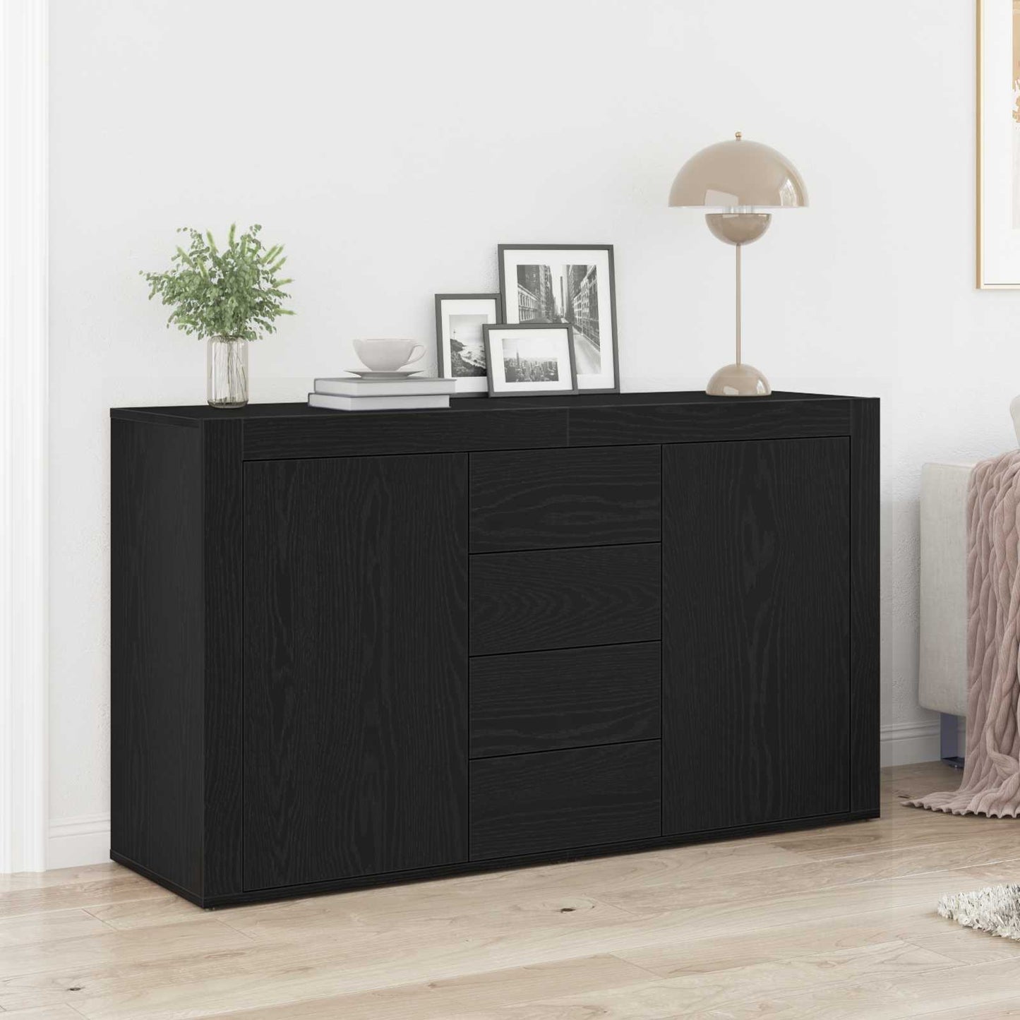 Sideboard Sort eg 120 x 36 x 69 cm Konstrueret træ