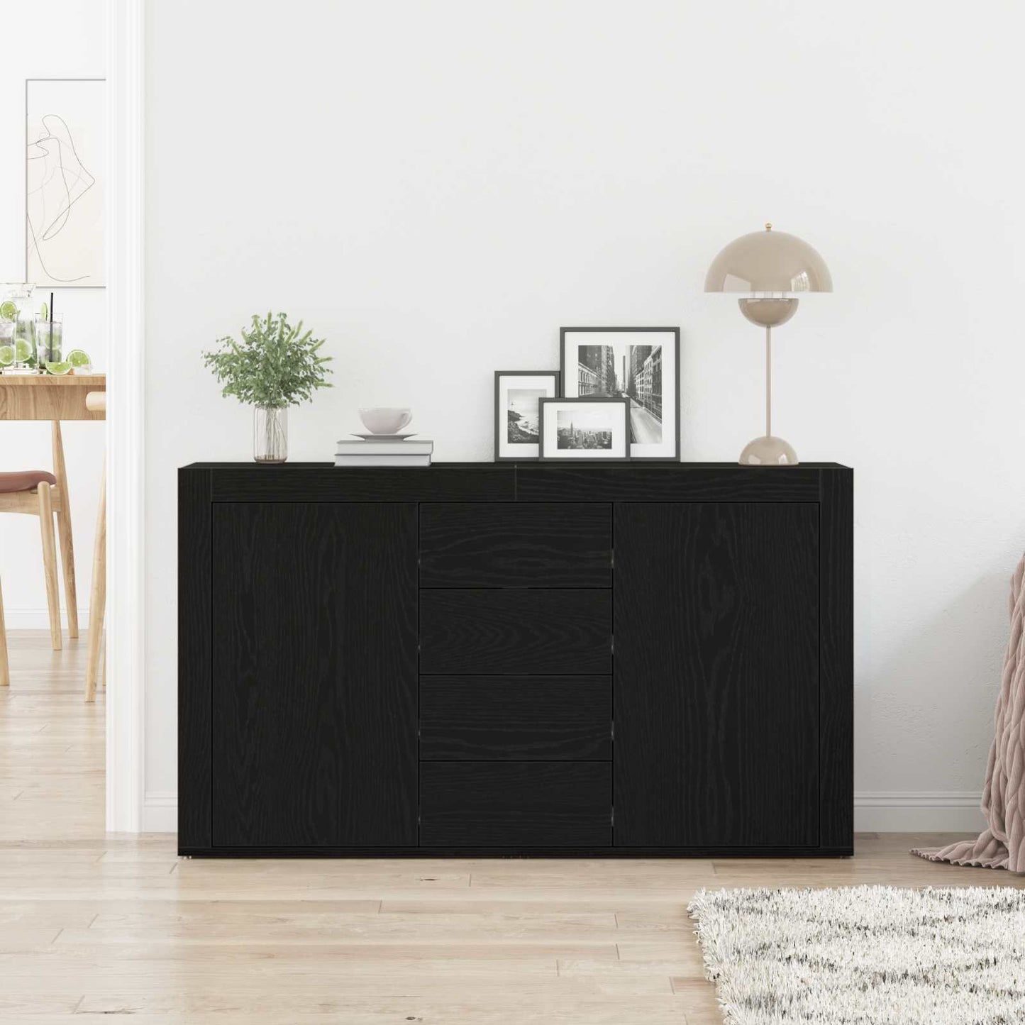 Sideboard Sort eg 120 x 36 x 69 cm Konstrueret træ