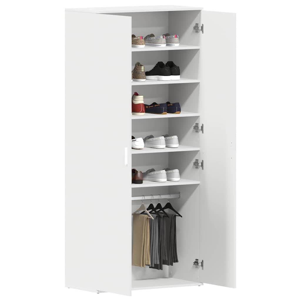 Sko skab med hylde Hvid 80 x 39 x 178 cm Konstrueret træ