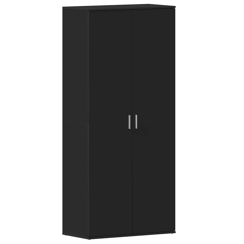 Sko skab med hylde Sort 80 x 39 x 178 cm Konstrueret træ