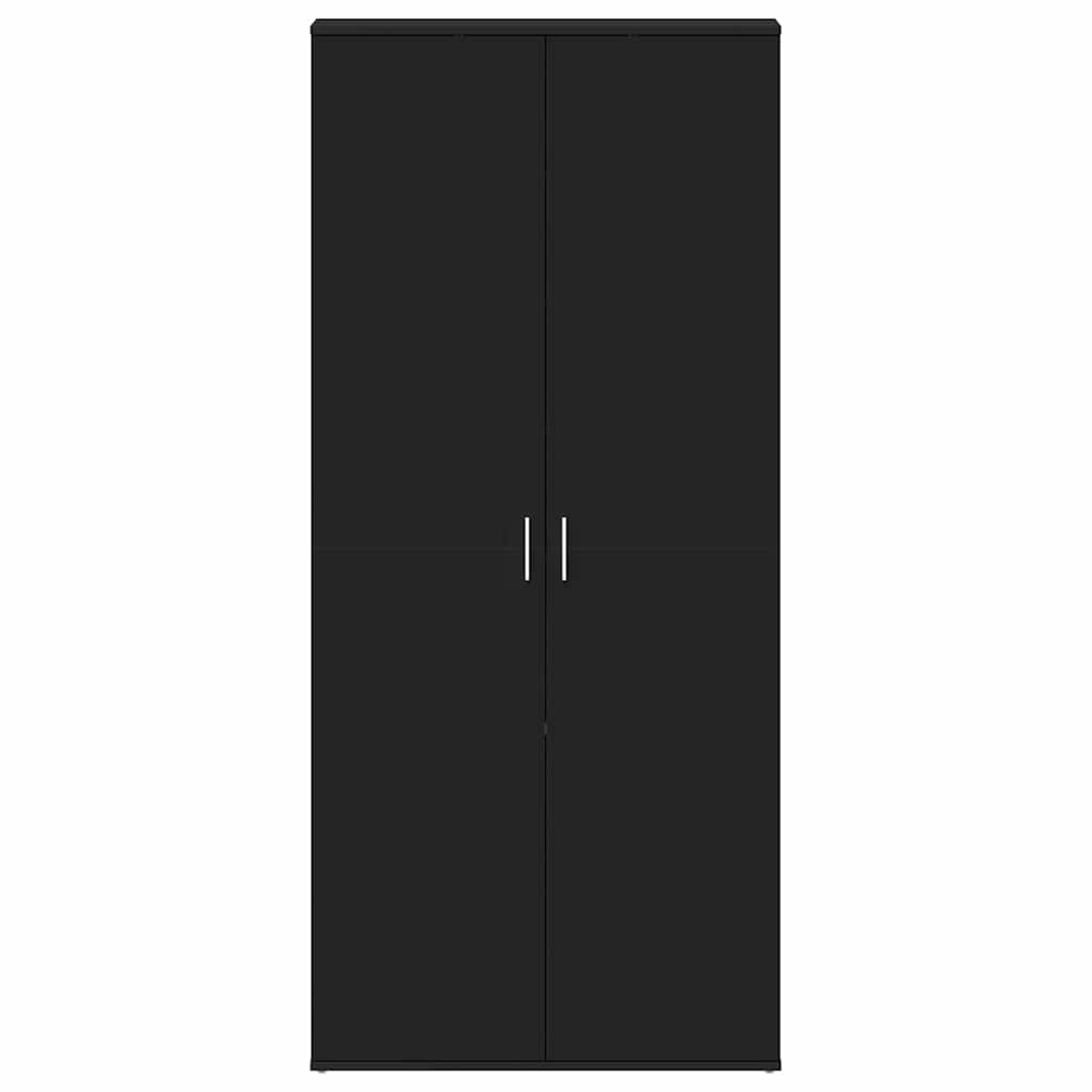 Sko skab med hylde Sort 80 x 39 x 178 cm Konstrueret træ