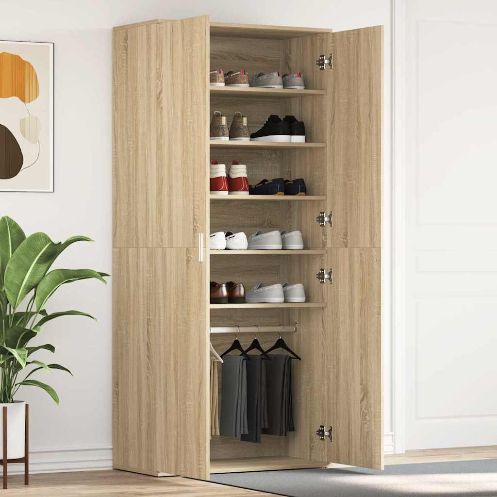 Sko skab med hylde Sonoma eg 80 x 39 x 178 cm Konstrueret træ
