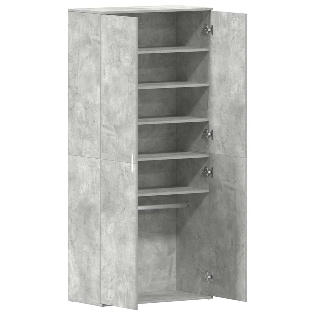 Sko skab 80 x 39 x 178 cm Konstrueret træ Beton Grå