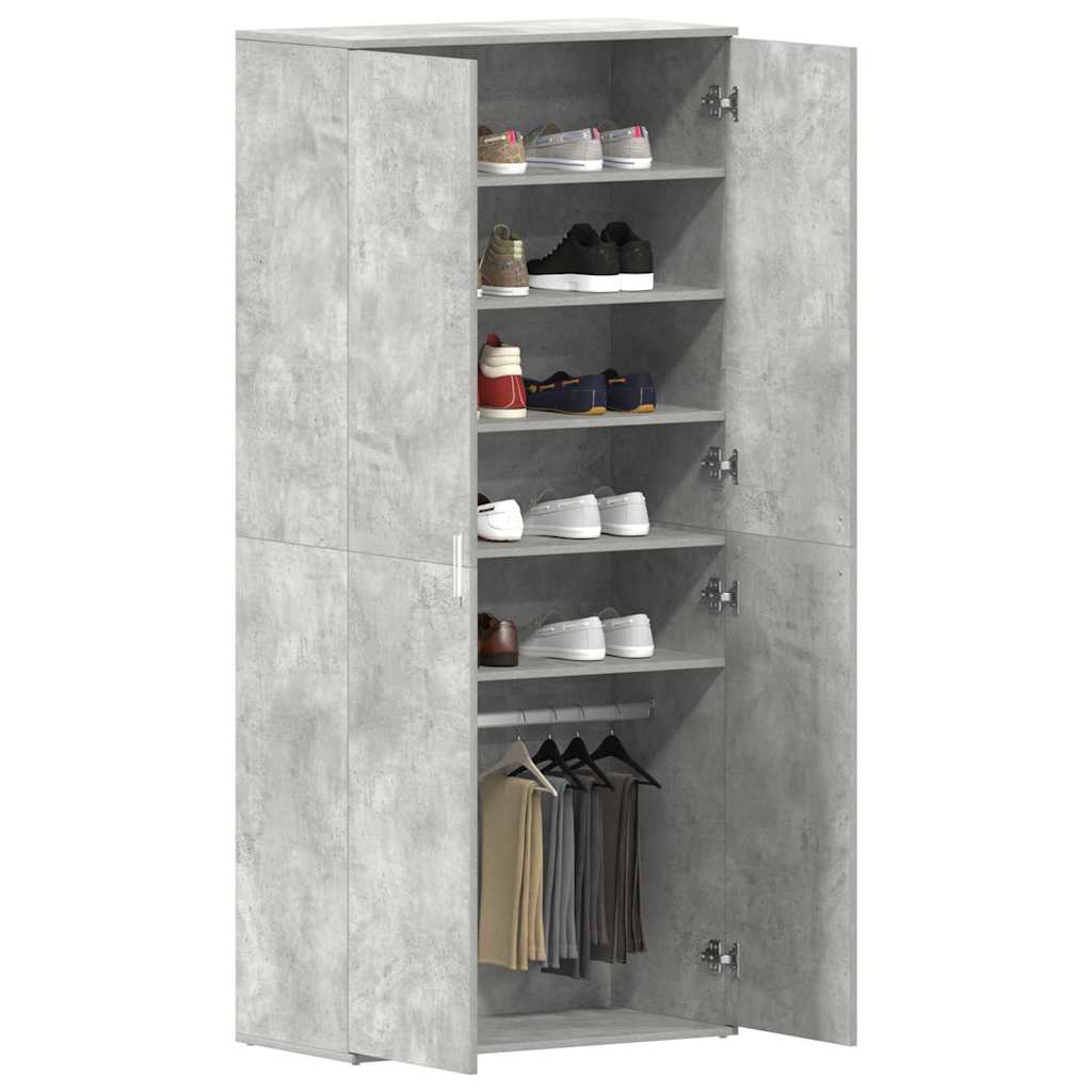 Sko skab 80 x 39 x 178 cm Konstrueret træ Beton Grå