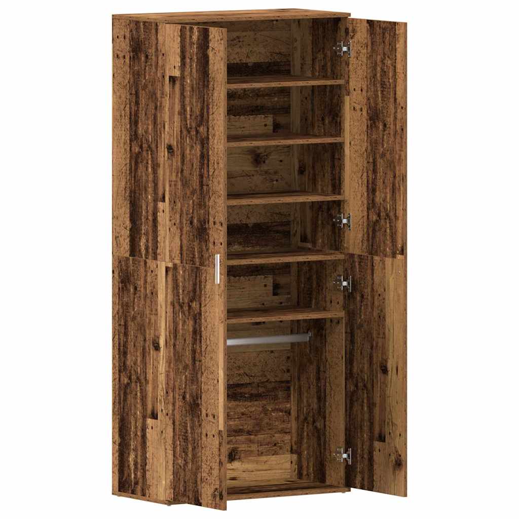 Sko skab med hylde Gammelt træ 80 x 39 x 178 cm Konstrueret træ