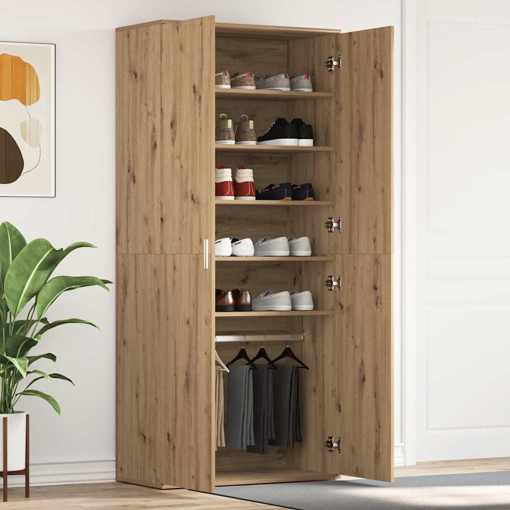 Sko skab 80 x 39 x 178 cm Konstrueret træ Artisan Egetræ