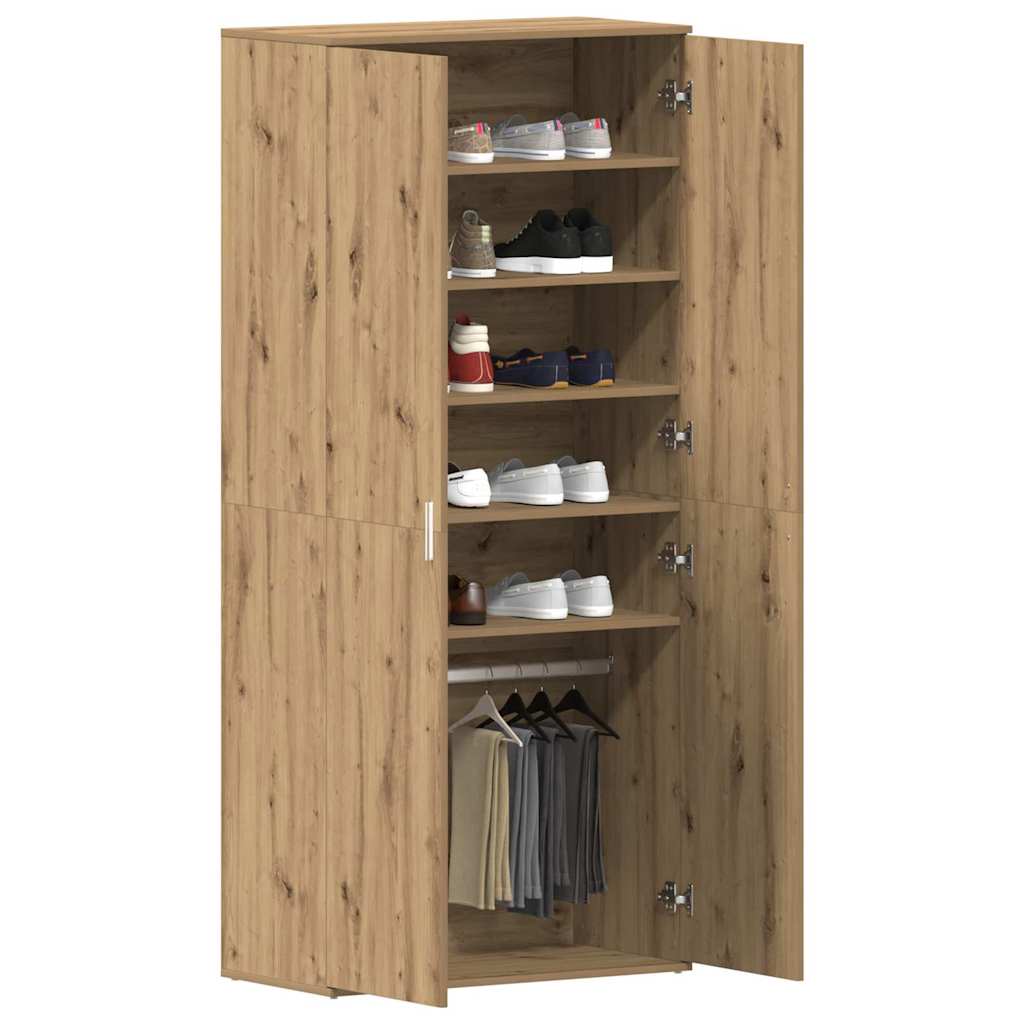 Sko skab 80 x 39 x 178 cm Konstrueret træ Artisan Egetræ