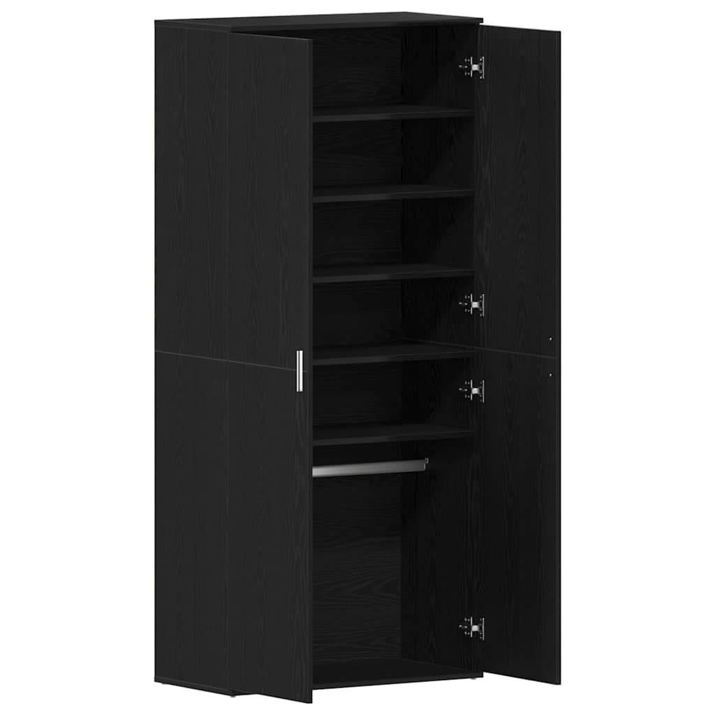 Sko skab med hylde Sort eg 80 x 39 x 178 cm Konstrueret træ