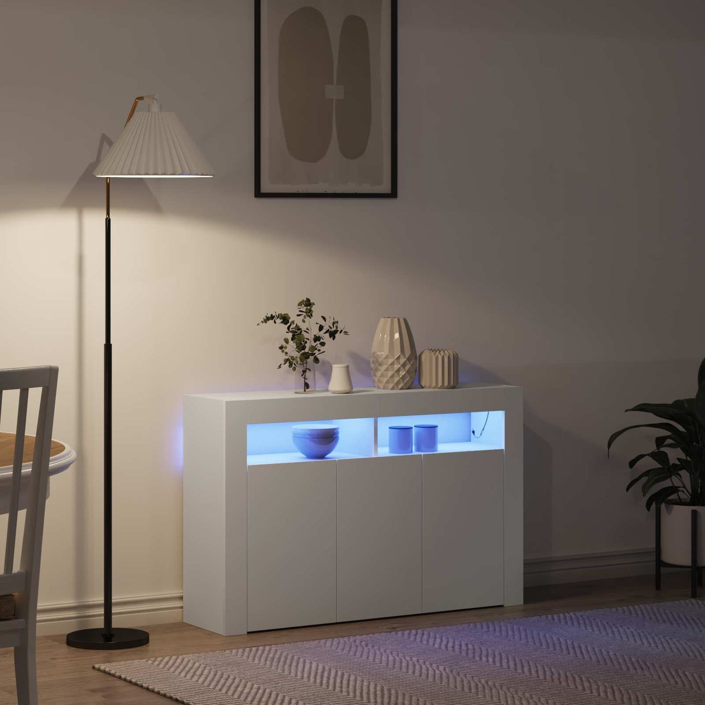 Sideboard Hvid 116 x 30 x 75 cm Konstrueret træ