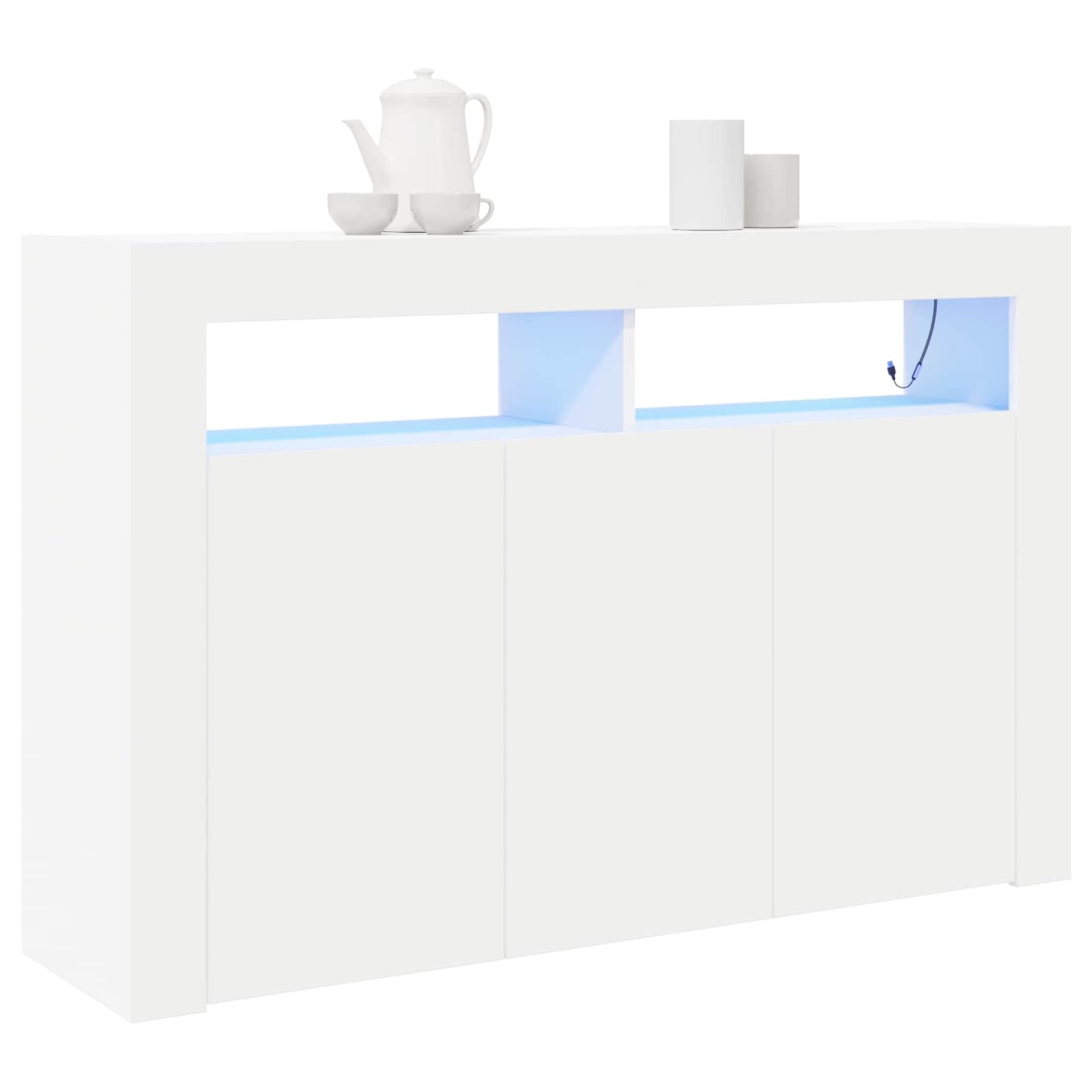 Sideboard Hvid 116 x 30 x 75 cm Konstrueret træ