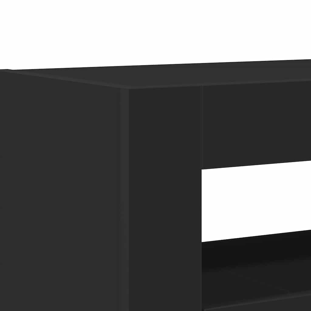 Sideboard Sort 116 x 30 x 75 cm Konstrueret træ