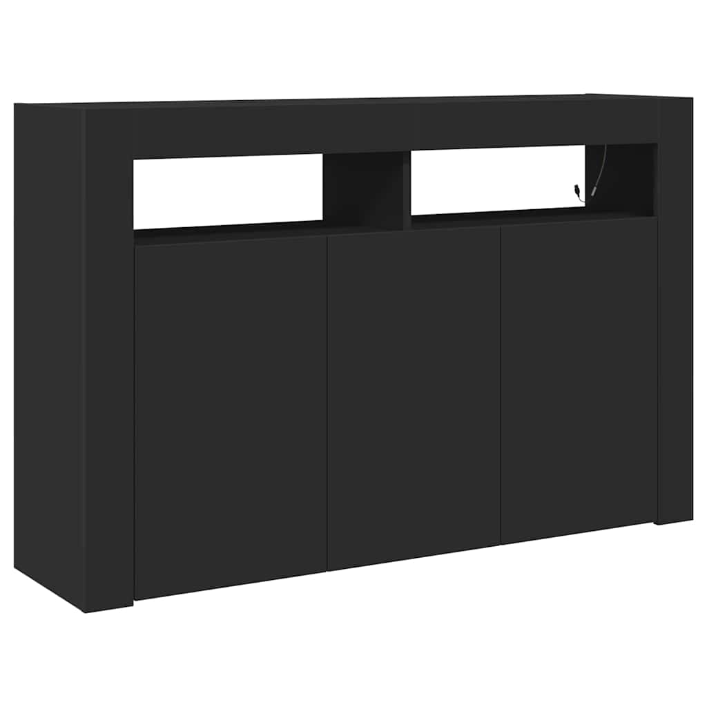 Sideboard Sort 116 x 30 x 75 cm Konstrueret træ