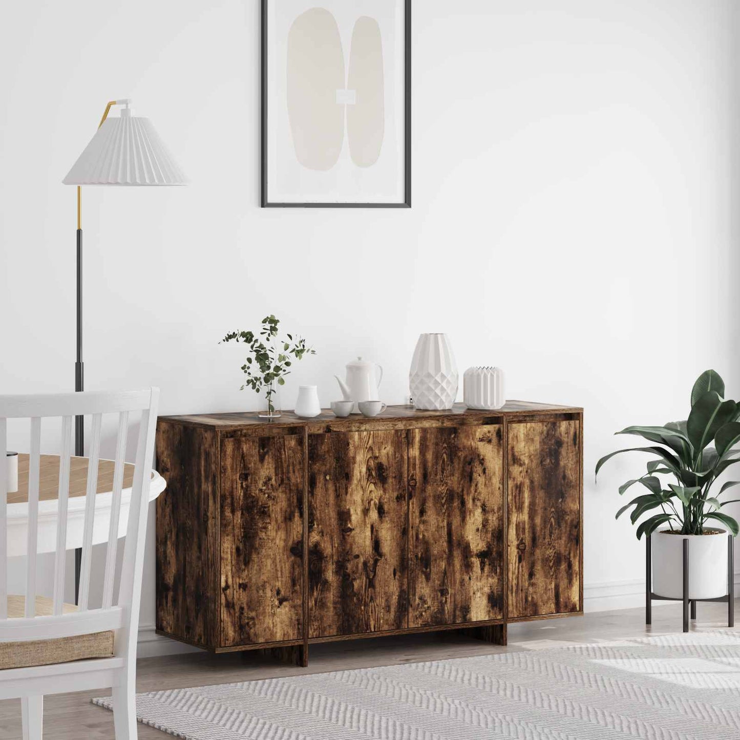 Sideboard Røget eg 135 x 41 x 75 cm Konstrueret træ