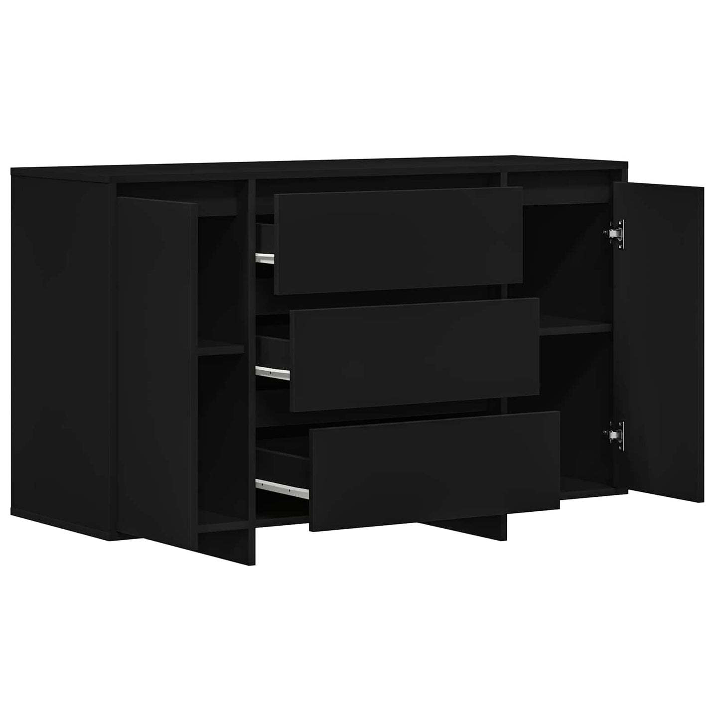 Sideboard med skuffe Sort 120 x 41 x 75 cm Konstrueret træ