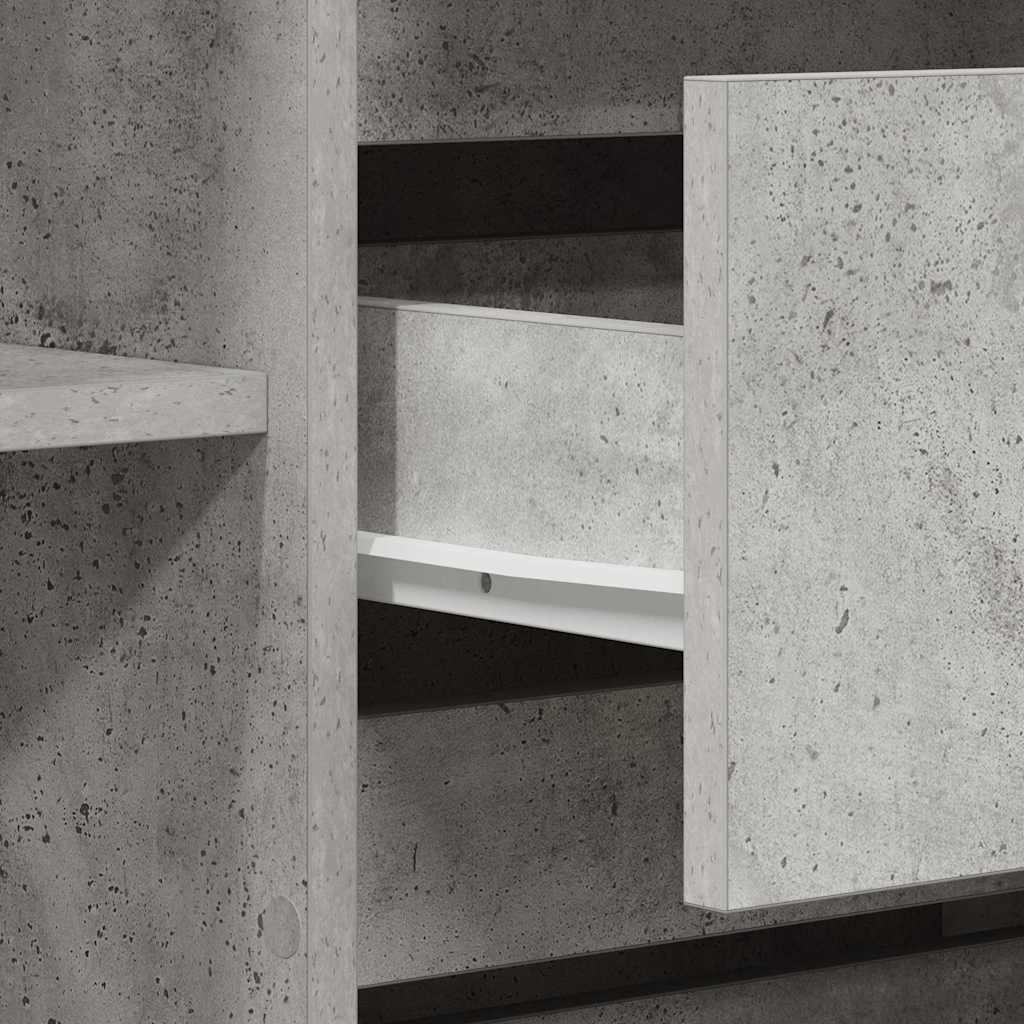 Sideboard med skuffe Beton Grå 120 x 41 x 75 cm Konstrueret træ