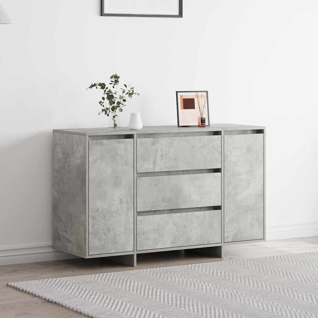 Sideboard med skuffe Beton Grå 120 x 41 x 75 cm Konstrueret træ