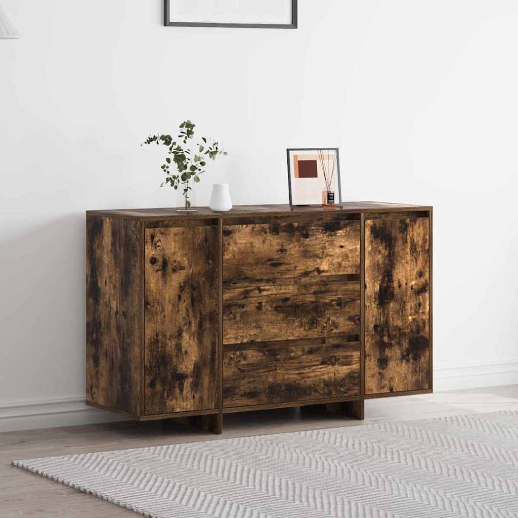 Sideboard med skuffe Røget eg 120 x 41 x 75 cm Konstrueret træ