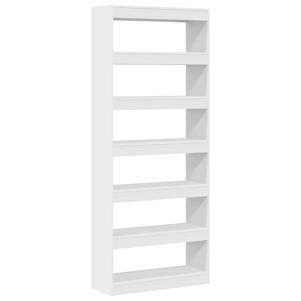 Bogskab med hylde Hvid 80 x 30 x 198 cm Konstrueret træ